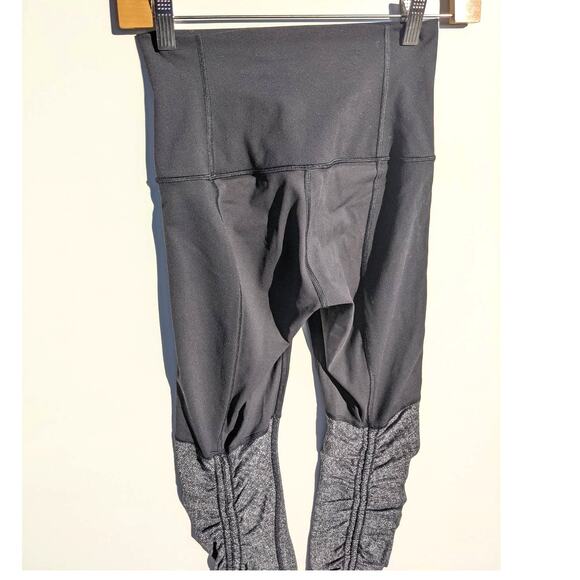 Lululemon Wunder Under Pants Stirrups Leggings Black & Gray Yoga - Picture 3 of 5